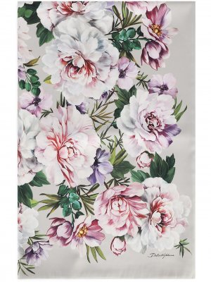 Платок с цветочным принтом Dolce & Gabbana. Цвет: серый
