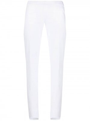 Укороченные брюки с вышитым логотипом TWINSET. Цвет: белый