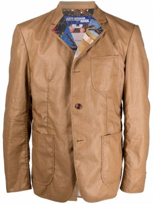 Пиджак с контрастными лацканами Junya Watanabe MAN. Цвет: коричневый