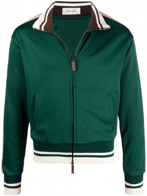 Спортивная куртка с контрастными полосками Wales Bonner. Цвет: зеленый