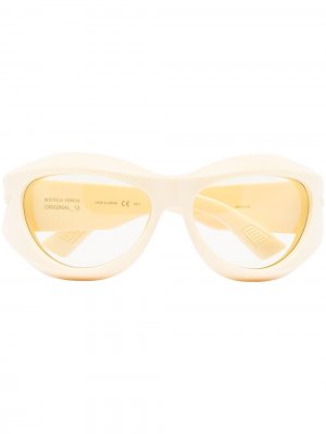Солнцезащитные очки Original 12 в круглой оправе Bottega Veneta Eyewear. Цвет: желтый