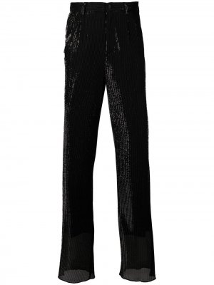 Полупрозрачные брюки с эффектом металлик Emporio Armani. Цвет: черный