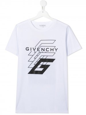 Футболка с логотипом Givenchy Kids. Цвет: белый