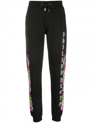 Спортивные брюки с цветочным принтом Philipp Plein. Цвет: черный