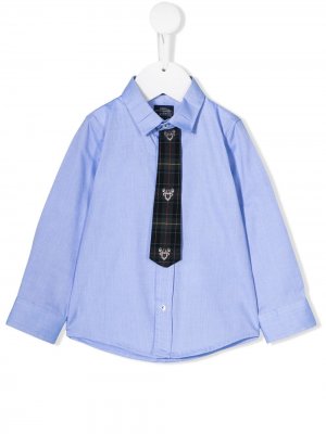 Рубашка строгого кроя с галстуком Lapin House. Цвет: синий