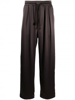 Атласные брюки Jiro Nanushka. Цвет: коричневый