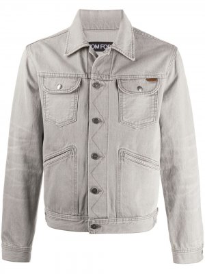 Джинсовая куртка с карманами TOM FORD. Цвет: серый