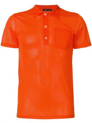 Сетчатая приталенная футболка-поло Helmut Lang Pre-Owned. Цвет: оранжевый