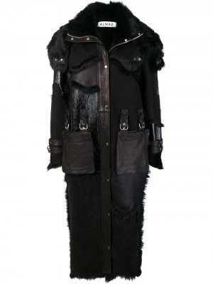 Fur inserts midi coat Almaz. Цвет: черный