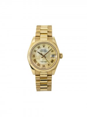 Наручные часы Datejust pre-owned 31 мм 2000-х годов Rolex. Цвет: золотистый