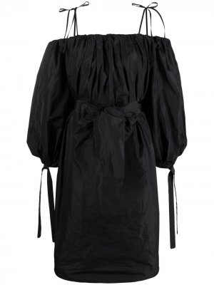 Платье миди с пышными рукавами MSGM. Цвет: черный