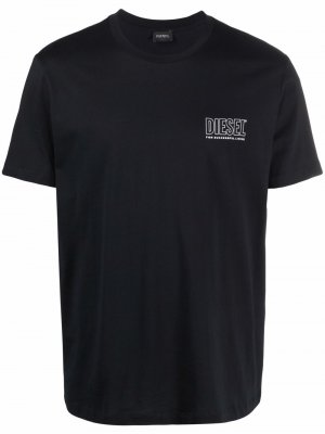 Slogan logo-print cotton T-shirt Diesel. Цвет: черный