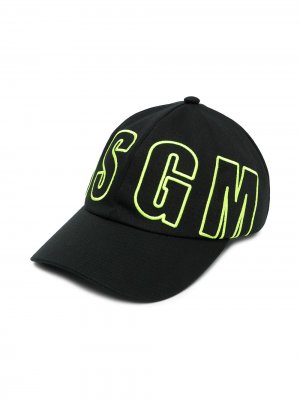 Шестипанельная кепка с логотипом MSGM Kids. Цвет: черный