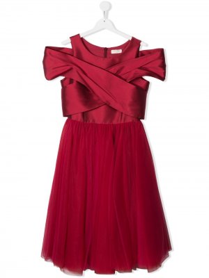 Платье с драпировкой Monnalisa. Цвет: красный