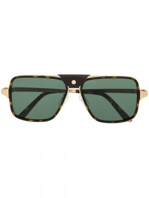 Солнцезащитные очки-авиаторы Cartier Eyewear. Цвет: черный
