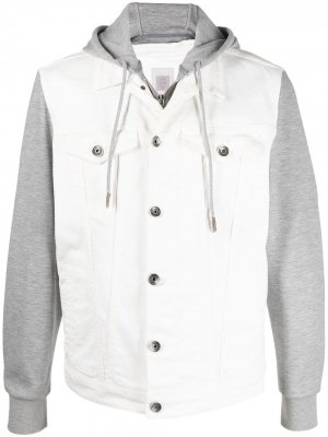 Джинсовая куртка с капюшоном Eleventy. Цвет: белый