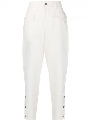 Зауженные брюки с декоративными пуговицами Dolce & Gabbana. Цвет: белый