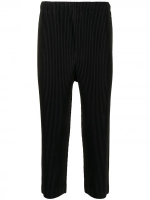 Укороченные плиссированные брюки Homme Plissé Issey Miyake. Цвет: черный
