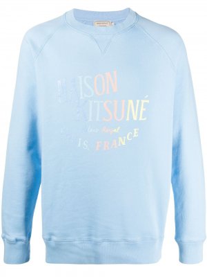 Толстовка с рукавами реглан и логотипом Maison Kitsuné. Цвет: синий
