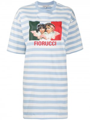 Платье-футболка с графичным принтом Fiorucci. Цвет: синий