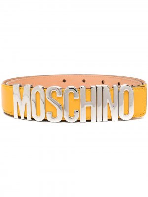 Ремень с пряжкой-логотипом Moschino. Цвет: желтый