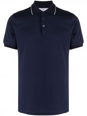 Рубашка поло с контрастной отделкой Brunello Cucinelli. Цвет: синий