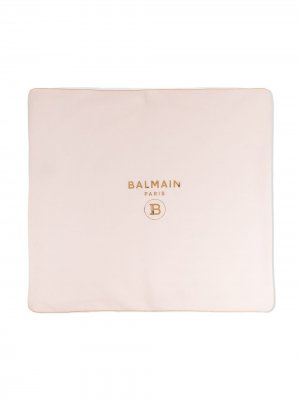 Одеяло с логотипом Balmain Kids. Цвет: розовый