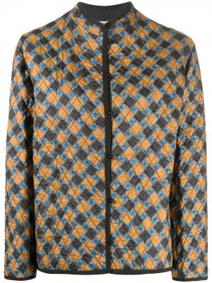 Стеганая куртка с геометричным узором Yves Saint Laurent Pre-Owned. Цвет: желтый