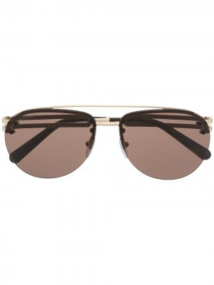 Солнцезащитные очки-авиаторы Bvlgari. Цвет: коричневый
