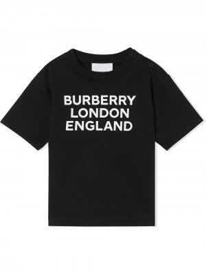 Футболка с логотипом Burberry Kids. Цвет: черный
