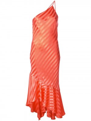 Платье на одно плечо с оборкой подоле Michelle Mason. Цвет: красный