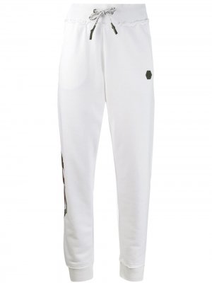 Спортивные брюки с логотипом Philipp Plein. Цвет: белый