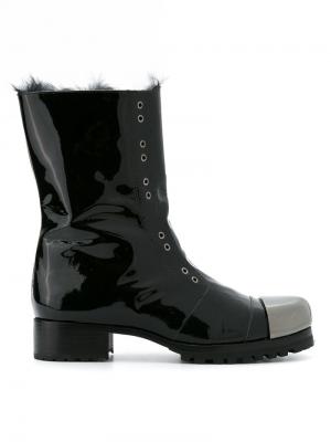 Varnished combat boots Andrea Bogosian. Цвет: чёрный