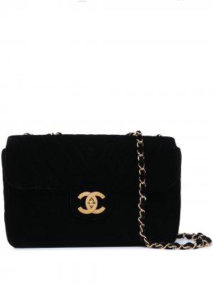 Большая сумка на плечо Classic Flap 1995-го года Chanel Pre-Owned. Цвет: черный