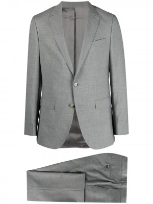 Фактурный костюм с однобортным пиджаком BOSS. Цвет: серый