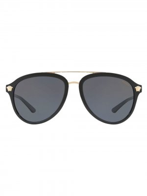 Солнцезащитные очки-авиаторы Versace Eyewear. Цвет: черный
