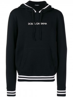 Худи с вышитым логотипом Dolce & Gabbana. Цвет: черный