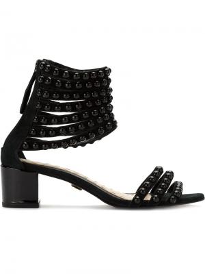 Embellished leather sandals Andrea Bogosian. Цвет: чёрный