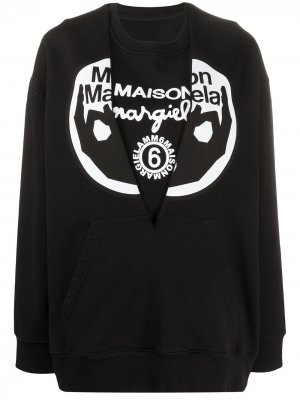 Толстовка с логотипом MM6 Maison Margiela. Цвет: черный