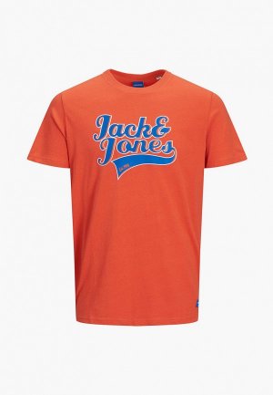Футболка Jack & Jones. Цвет: оранжевый