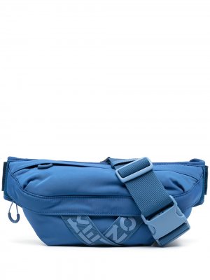 Поясная сумка с логотипом Kenzo. Цвет: синий