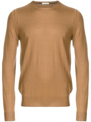 Пуловер с круглым вырезом Paolo Pecora. Цвет: коричневый