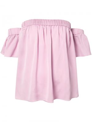 Блузка с заниженной линией плеч Milly. Цвет: розовый и фиолетовый