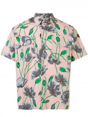 Рубашка с короткими рукавами и цветочным принтом MSGM. Цвет: розовый