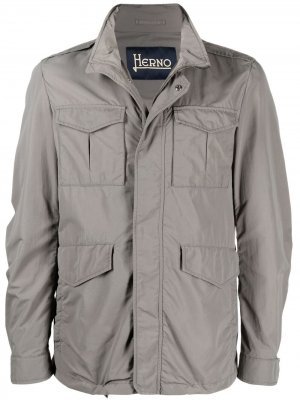 Куртка с высоким воротником Herno. Цвет: серый