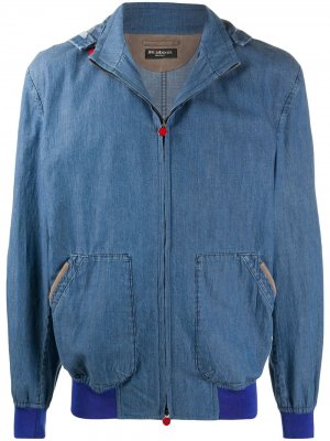 Джинсовая куртка на молнии Kiton. Цвет: синий