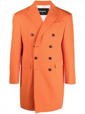 Двубортное пальто Dsquared2. Цвет: оранжевый