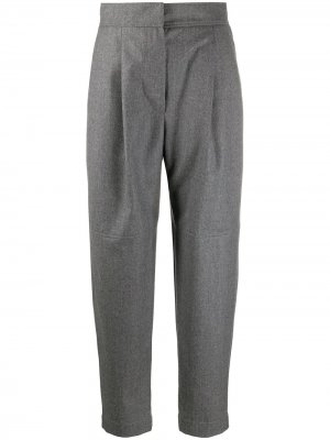 Укороченные брюки с завышенной талией Brunello Cucinelli. Цвет: серый
