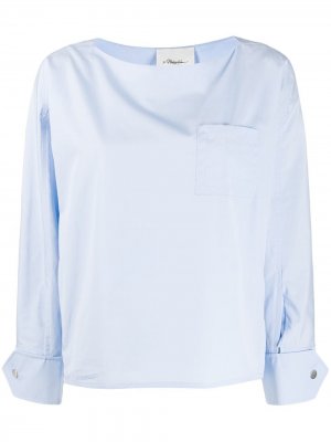 Блузка с длинными рукавами и накладным карманом 3.1 Phillip Lim. Цвет: синий