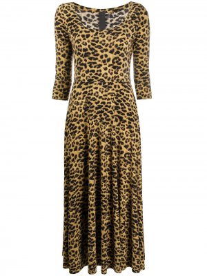 Платье миди с леопардовым принтом Norma Kamali. Цвет: нейтральные цвета